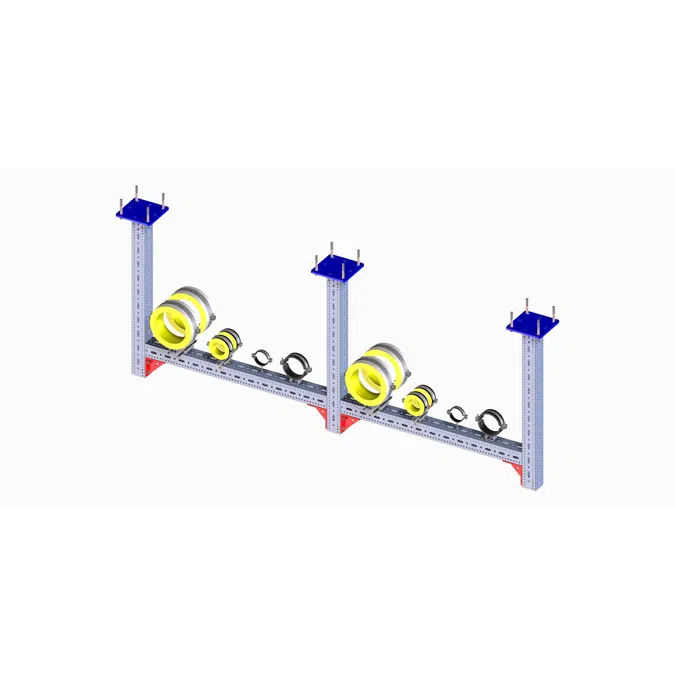 Heavy Duty Ceiling / Floor Mounted Support System (3V+2H)