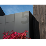 facade cladding from compact hpl 10 mm: duropal xterior compact – single-sided lacquering