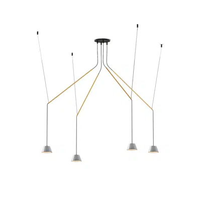 ABSIDIOLA C MOVIL 4 CONICA GREY pendant lamp için görüntü