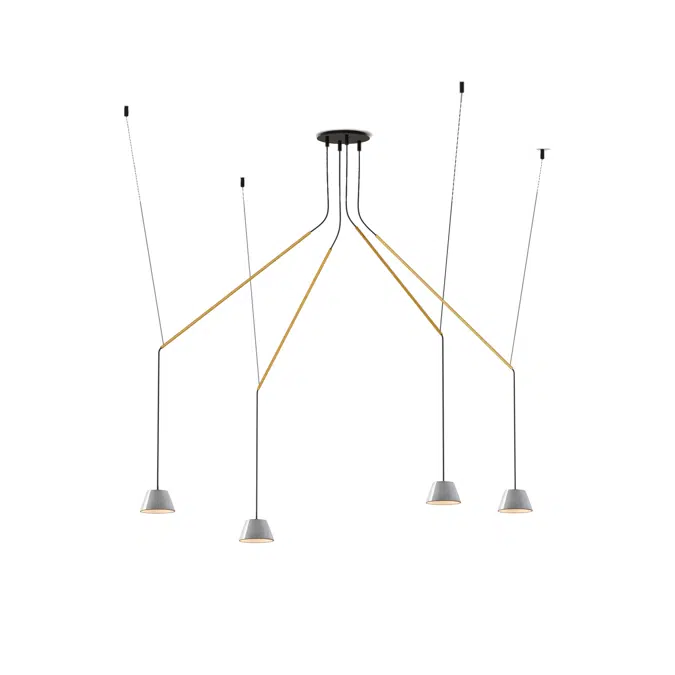 ABSIDIOLA C MOVIL 4 CONICA GREY pendant lamp