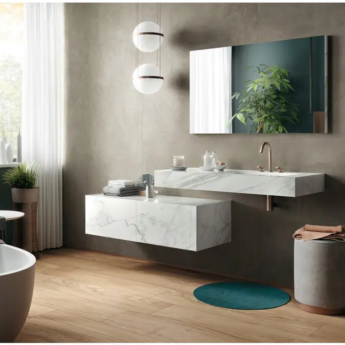 Joy  JY120TC - JY120TS - JY120TD Vanity top with integrated washbasin and separate base unit