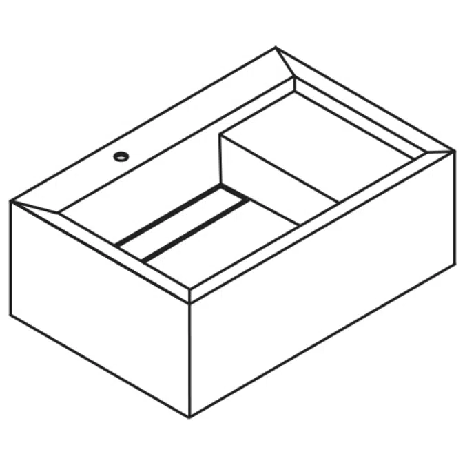 Wish  WH90S - WH90D Box-shaped countertop with built-in single washbasin and right/left side supporting surface