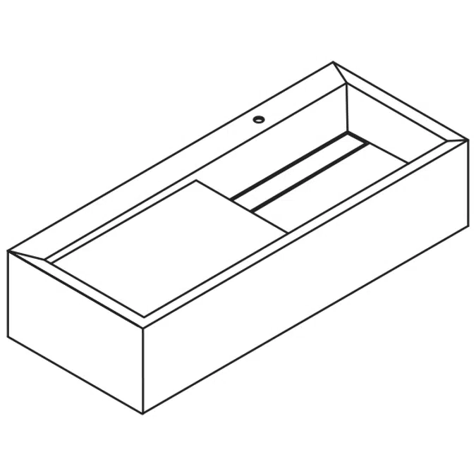 Wish  WH140S - WH140D Box-shaped countertop with built-in single washbasin and right/left side supporting surface