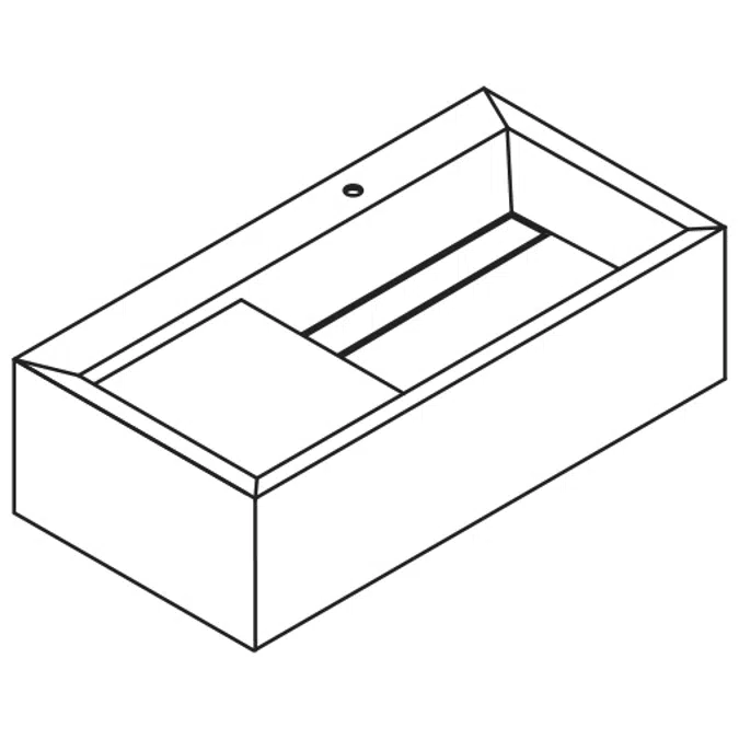 Wish  WH120S - WH120D Box-shaped countertop with built-in single washbasin and right/left side supporting surface