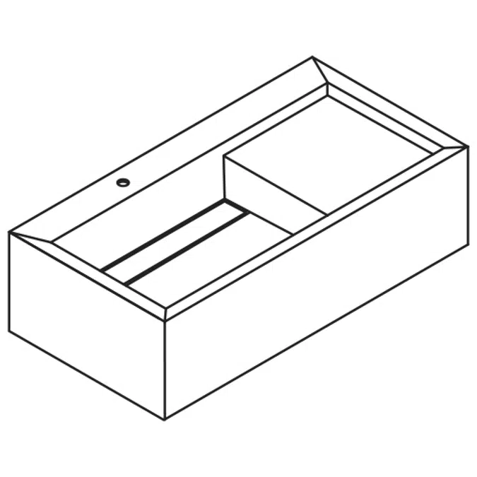 Wish  WH120S - WH120D Box-shaped countertop with built-in single washbasin and right/left side supporting surface