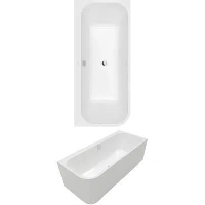 obraz dla Architectura Back-to-wall bath for right corner installation