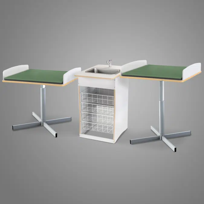 Changing station, dubble working area