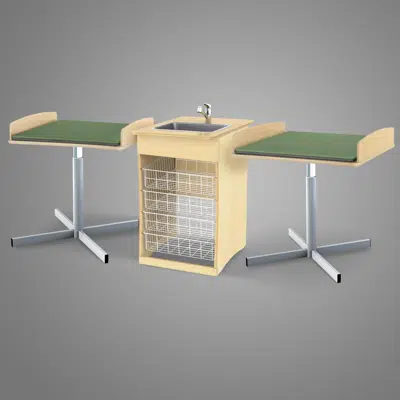 Changing station, dubble working area