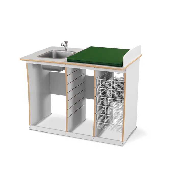 Changing table Björk 120 with washing area