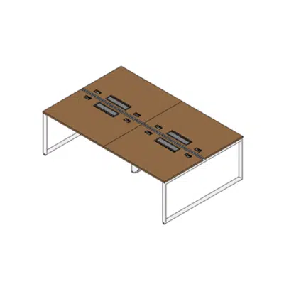 Image for Rockworth S.43 New (Leg J) Double Desk with Flipper Grommet 43JDDF15XX
