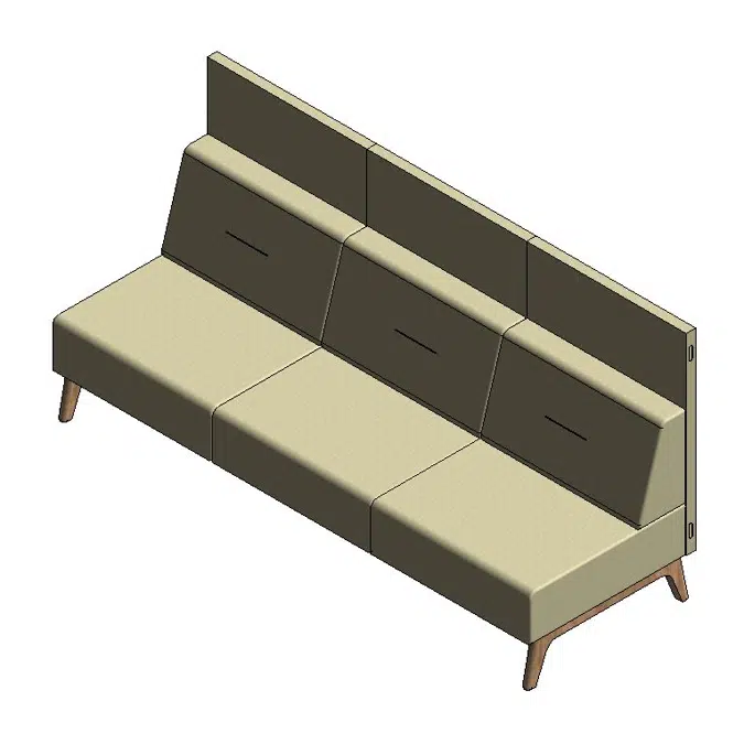 Rockworth Sofas HAF 3 Seat with Mid Back Panel