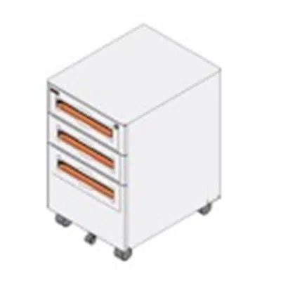 Image for Rockworth S66 (Stack) 3-Steel Drawer Mobile Pedestal with Handle
