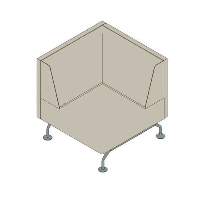 BIM objects - Free download! Rockworth Haf Corner Seat Steel Leg with ...