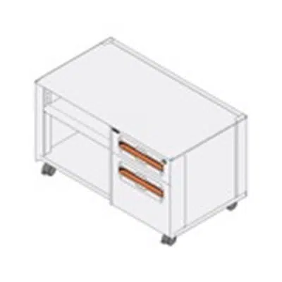 Image for Rockworth S66 (Stack) 2-Steel Drawer with Open-shelf Mobile Storage