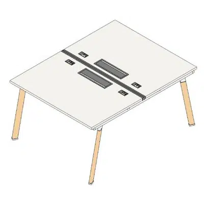 Image for Rockworth S.43 New (Leg H) Double Desk with Flipper Grommet 43HDDF15XX