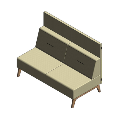 Image for Rockworth Sofas HAF 2 Seat with Mid Back Panel