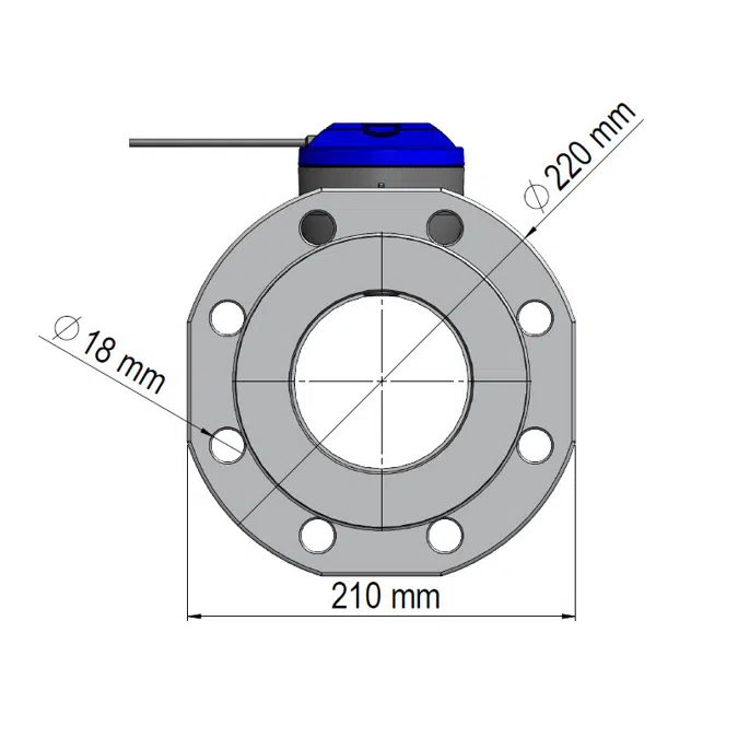 Water meter, flowIQ® 3200 – KWM3230, DN100 x 250 mm