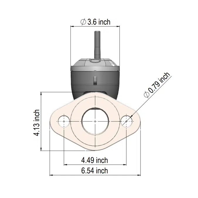 flowIQ®3200-KWM3220-US, GPM= 160,  Flanged 2" / 2” x 15¼”