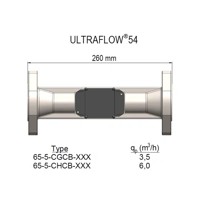 Ultrasonic Flow Sensor, ULTRAFLOW® 54, DN 25 x 260 mm 