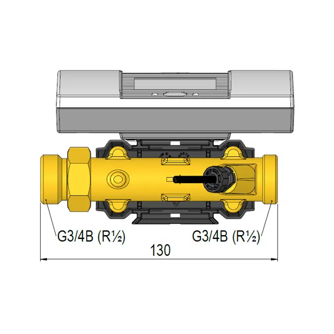 Heat-, Cooling- or Heat/Cooling meter, MULTICAL® 303, G3/4B (R1/2) x 130 mm