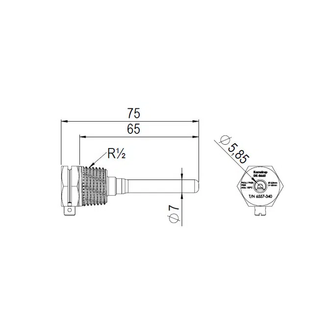 Kamstrup Pocket 65 mm for Temp. Sensors - Conical