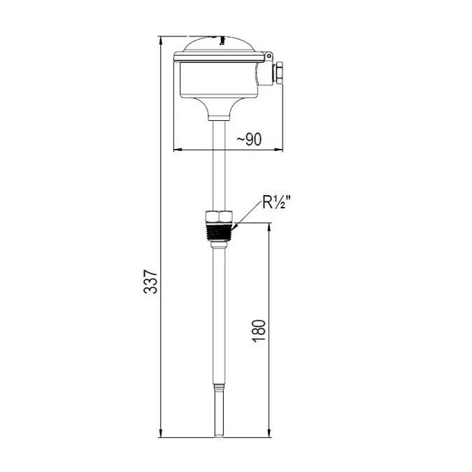 Kamstrup TemperatureSensor 83, length= 180 mm