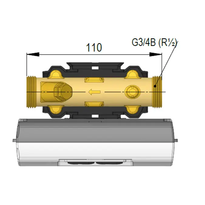MULTICAL® 403, qp 0,6 m³/h, G¾B (R½) x 110 mm, warmtemeter, koudemeter of gecombineerde warmte-/koudemeter