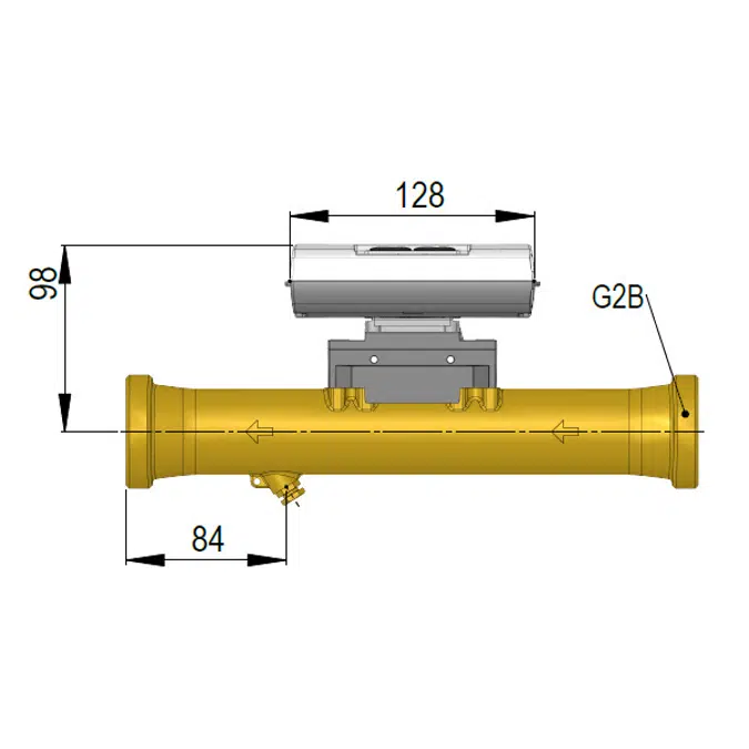 MULTICAL® 403, qp 10 m³/h, G2B (R1½) x 300 mm, heat meter, cooling meter or combined heat/cooling meter