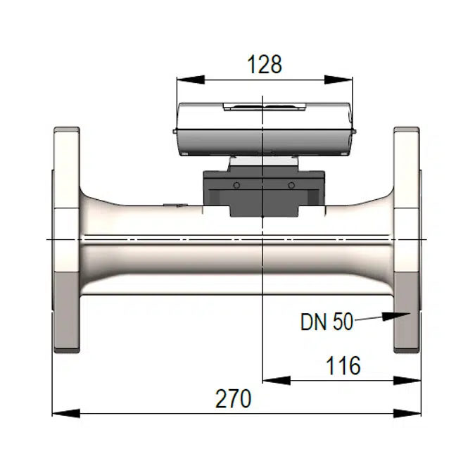 MULTICAL® 403, qp 15 m³/h, DN50 x 270 mm, heat meter, cooling meter or combined heat/cooling meter