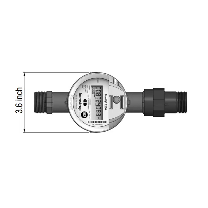 Water meter, flowIQ®2200-KWM2220-US, GPM= 32, 3/4" - 1" NPSM