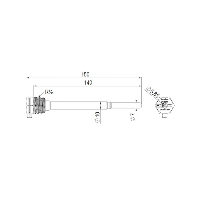 Kamstrup Pocket 140 mm for Temp. Sensors - Conical