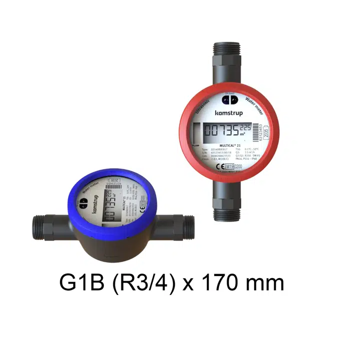 Water meter, MULTICAL®21/flowIQ®2101, G¾B (R½)x170 mm