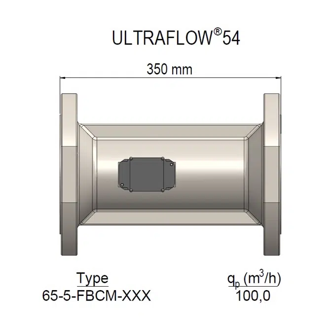 Volumedeel. ULTRAFLOW® 54, qp 100 m³/h, DN125 x 350 mm (FBCM).