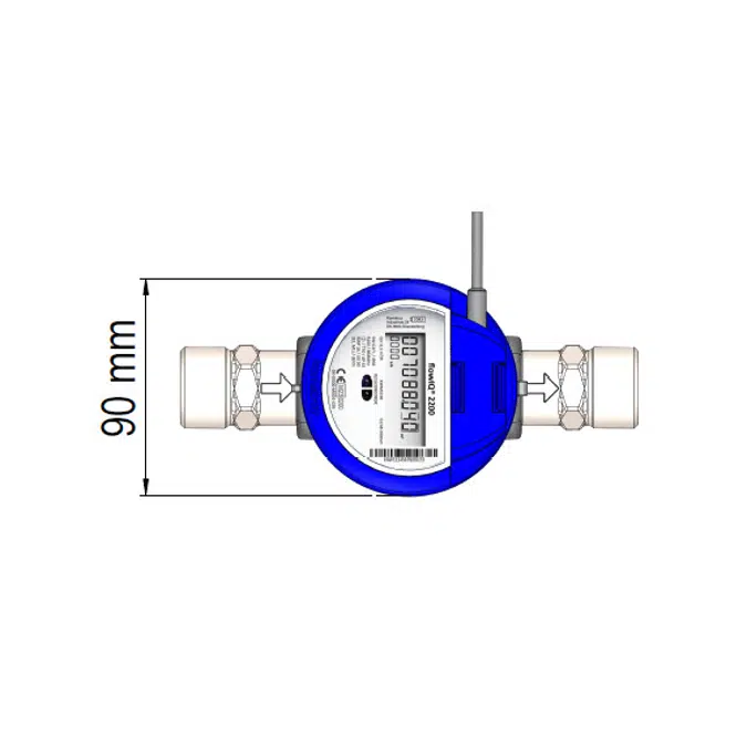 Water meter, flowIQ® 2200 – KWM3230, G1B (R3/4) x 190 mm