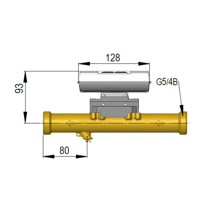 MULTICAL® 403, qp 6,0 m³/h, G5/4B (R1) x 260 mm, heat meter, cooling meter or combined heat/cooling meter