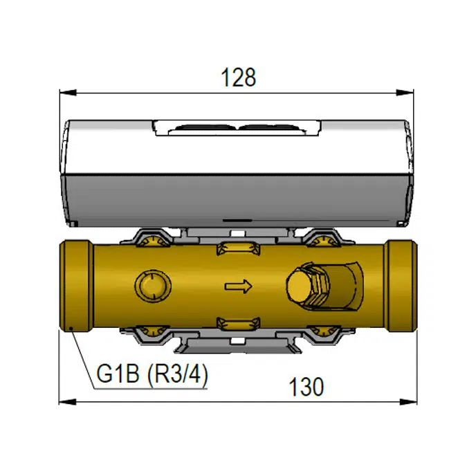 MULTICAL® 403, qp 2,5 m³/h, G1B (R¾) x 130 mm, warmtemeter, koudemeter of gecombineerde warmte-/koudemeter