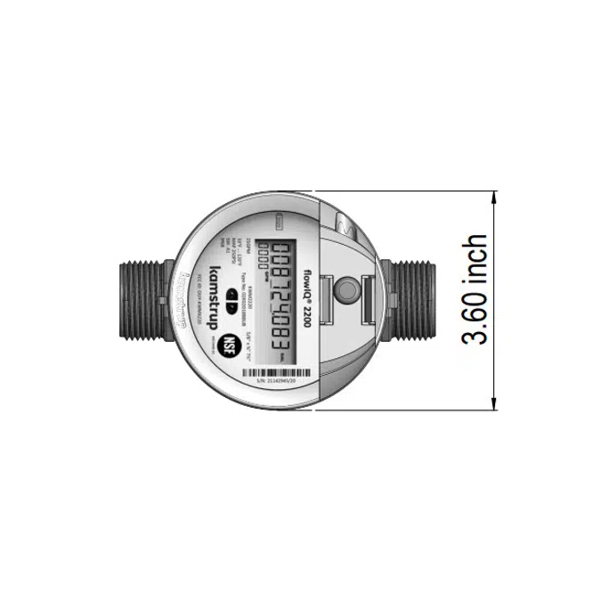 Water meter, flowIQ®2200-KWM2220-US, GPM= 25, 5/8"x3/4" - 1" NPSM