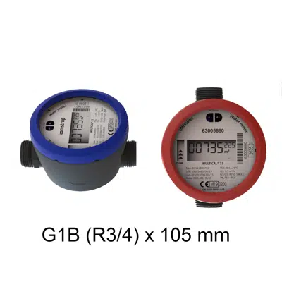 Image for Water meter, MULTICAL®21/flowIQ®2101, G1B (R¾)x105 mm