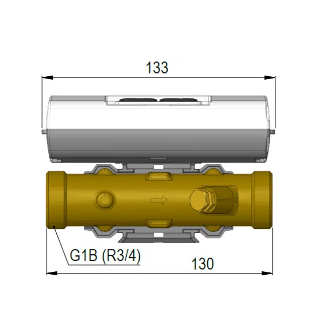 MULTICAL® 403, qp 1.5 m³/h, G1B (R¾) x 130 mm, compteur d'énergie calorifique, d'énergie frigorifique ou un compteur combiné de calories et de frigories