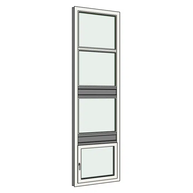Fech-Jet-System® four part window horizontal mullion