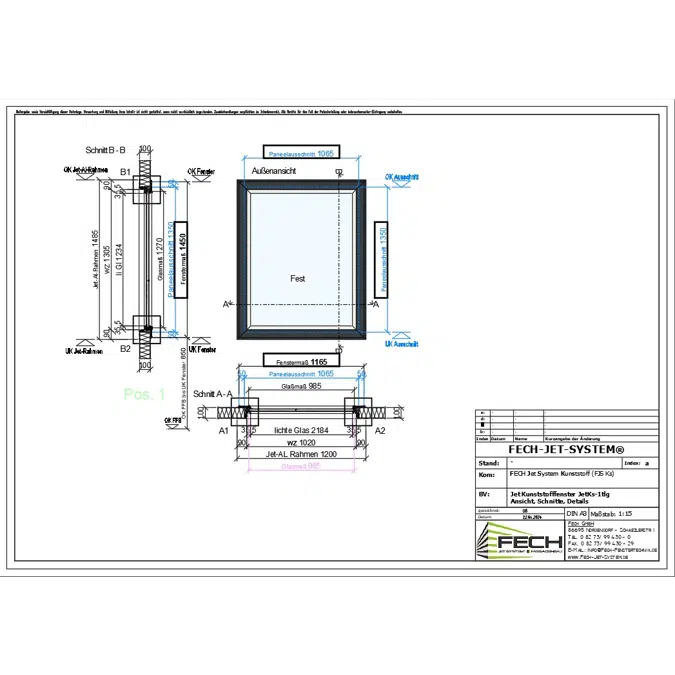 Fech-Jet-System® windows for sandwichpanels (all windows) autocad