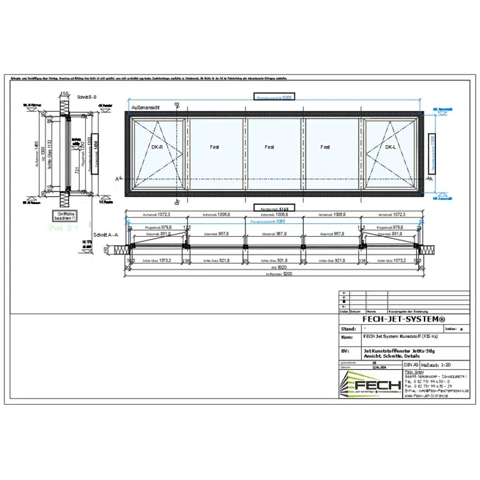 Fech-Jet-System® windows for sandwichpanels (all windows) autocad