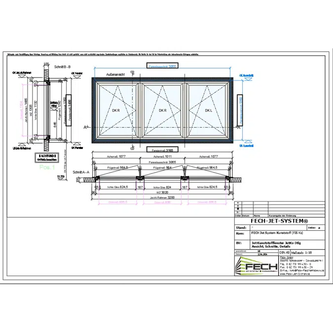 Fech-Jet-System® windows for sandwichpanels (all windows) autocad