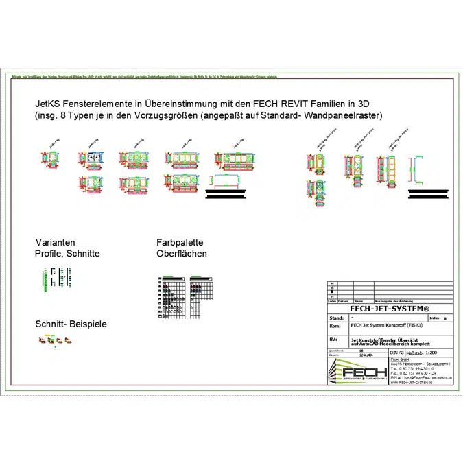 Fech-Jet-System® windows for sandwichpanels (all windows) autocad
