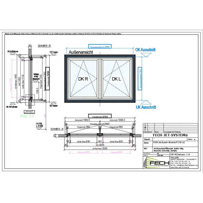 Fech-Jet-System® windows for sandwichpanels (all windows) autocad