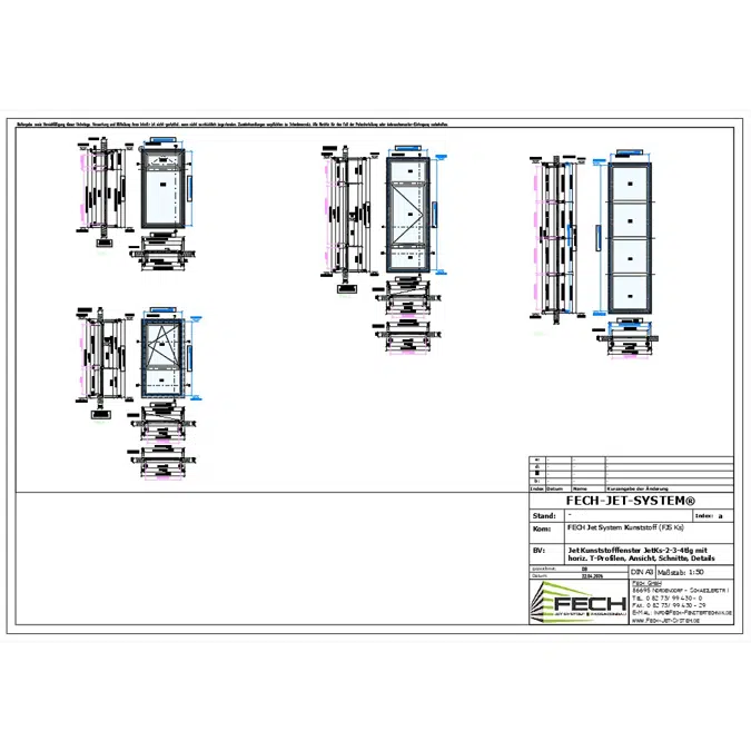 Fech-Jet-System® windows for sandwichpanels (all windows) autocad