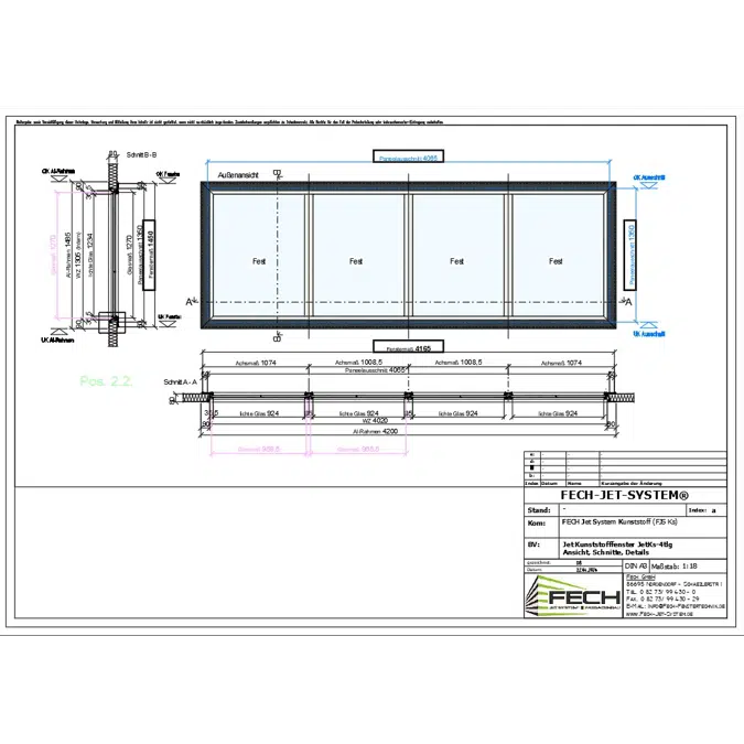 Fech-Jet-System® windows for sandwichpanels (all windows) autocad