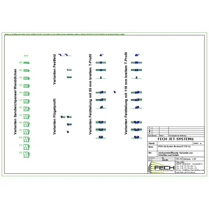 Fech-Jet-System® windows for sandwichpanels (all windows) autocad