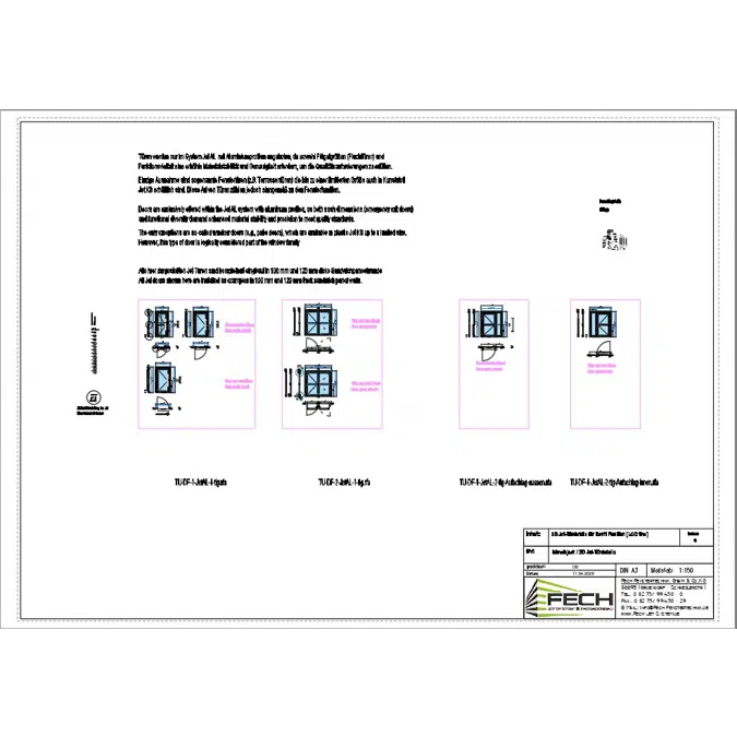 Fech-Jet-System® doors for sandwichpanels (for all doors) autocad