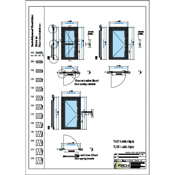 Fech-Jet-System® doors for sandwichpanels (for all doors) autocad